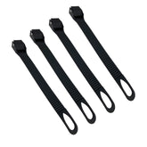 Heininger extender straps attached to a bike rack show fat tire compatibility.