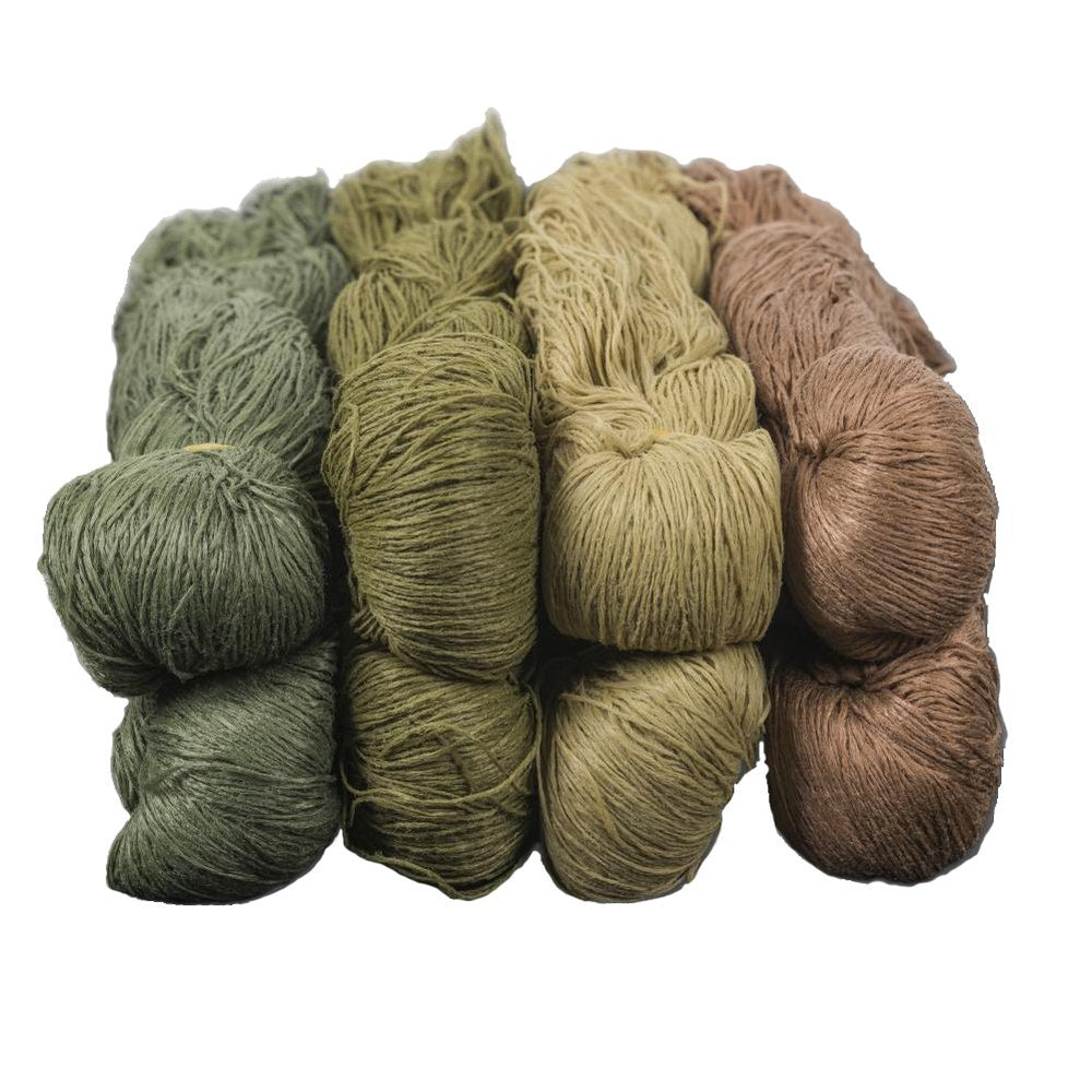 Helikon-Tex Ghillie Fiber Yarns Woodland8 bundle colors for woodland camouflage projects.