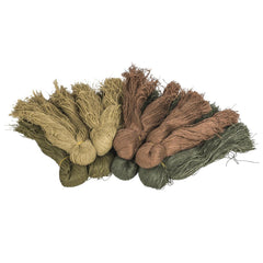 Helikon-Tex Ghillie Fiber Yarns Woodland8 camouflage application on gear and uniforms.