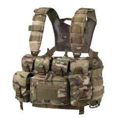 Helikon-Tex Guardian Recce Chest Rig front view with admin pocket and MOLLE webbing for modular gear.