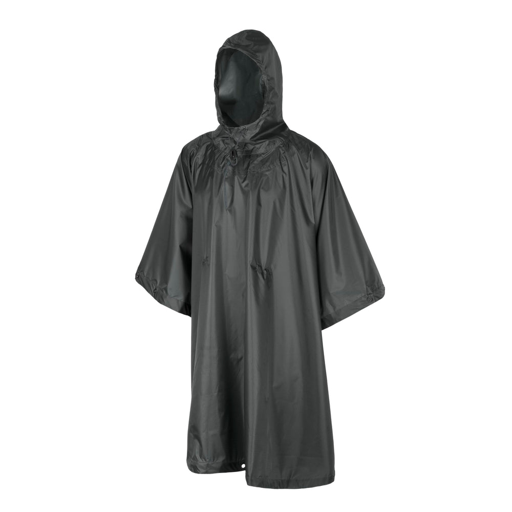 Helikon-Tex poncho US model shadow grey front view for versatile weather protection