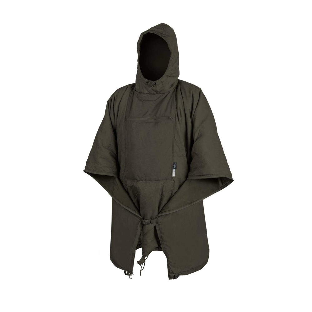 Helikon-Tex Swagman Roll Poncho taiga-green packable poncho for compact outdoor weather protection.