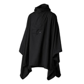 Helikon-Tex Swagman Scarf Poncho folded in black for compact packing and quick access.