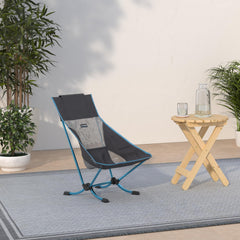 Helinox Beach Chair stability in sand emphasizes sturdy splayed legs.