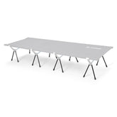 Helinox Cot Max extenders in side view show taller ground clearance for improved camping comfort