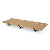 Helinox Cot One regular in Coyote Tan fully assembled for restful camping.