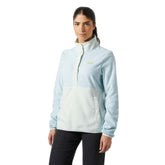 Helly-Hansen Daybreaker Snap Pullover front view in Barely Blue offers lightweight layering