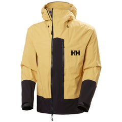 Helly Hansen Odin BC Infinity Shell Jacket front view shows waterproof protection in action.