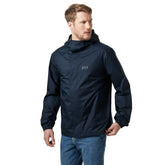 Helly-Hansen Vancouver Rain Jacket front view in navy protects urban commutes from sudden showers.