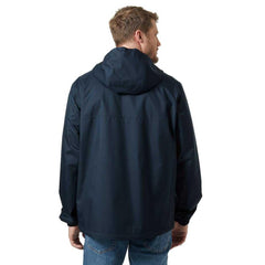Helly-Hansen Vancouver Rain Jacket hood up showcases weather-ready coverage for windy walks.
