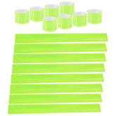 HEQUSigns reflector snap band neon-yellow glow boosts night visibility during activities.