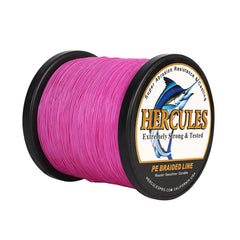 HERCULES pink braided line on reel improves visibility for bite detection