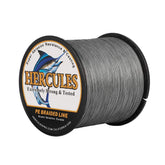 HERCULES Super Cast 1000m braided line on spool, designed for smoother long casts.