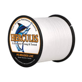 HERCULES Super Cast white spool shows long-distance casting potential for saltwater and freshwater