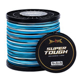 HERCULES super tough braided line blue camo 160lb on a 500yd spool enables long casts.