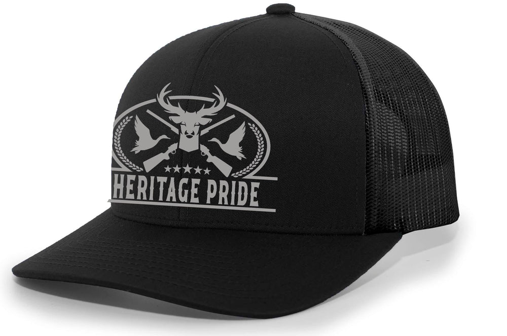 Heritage Pride deer head front view hat with rugged outdoor embroidery