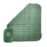 HEST packable comforter soft fabric closeup for silent outdoor nights.