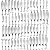 HESTYA 40-piece fishing lures spoons in silver finish for versatile freshwater and saltwater fishing