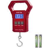 HEETA 110lb/50kg digital hanging fishing scale in red