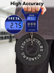 Close-up of HEETA scale backlit blue LCD