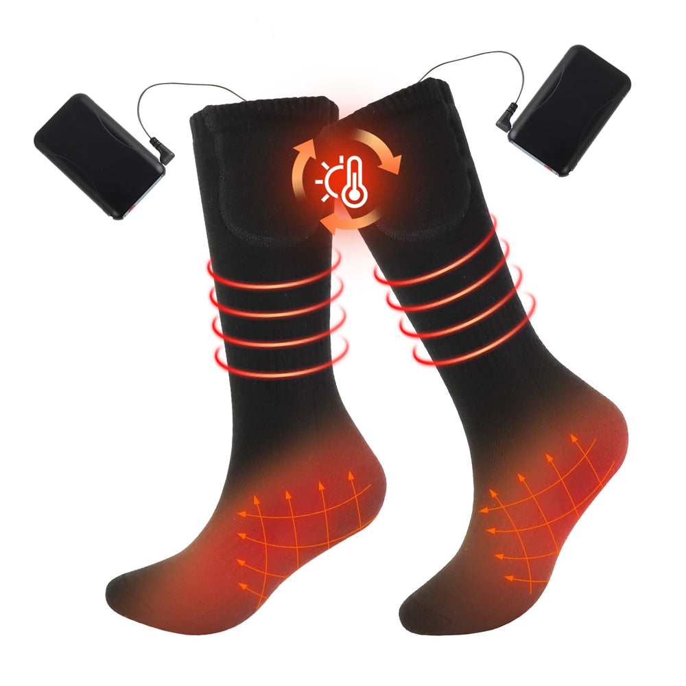 Hettluo heated socks foot closeup shows even heating for warmth