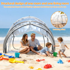 HEVIRGO all-weather tent protecting from rain and wind for events