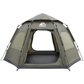 Hewolf 2/3/4-person camping tent pop-up setup enables quick shelter on-site.
