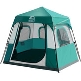 HEWOLF Instant Tent blue setup action shows quick shelter for family trips