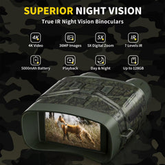 HEXEUM night vision goggles camouflage design for discreet wildlife watching in low light.