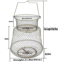 HEXJOZEI metal fish basket 12x14 in open state