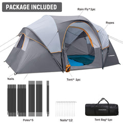 HG Hikergarden 10P tent easy setup in minutes for quick pitches