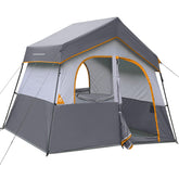 HG Hikergarden 6P tent front view showing spacious living area for family camping