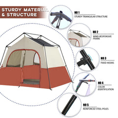 HG HIKERGARDEN 6P ventilation with large mesh panels