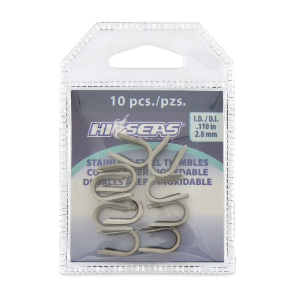 Hi-Seas stainless steel thimbles for U-shape rigs protect lines from wear.