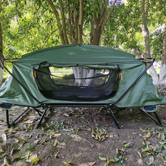 HI SUYI tent cot double-layer mesh windows improve airflow and block mosquitoes.