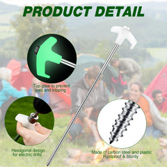 Hicarer inflatable stake shown ready for dirt and outdoor setup
