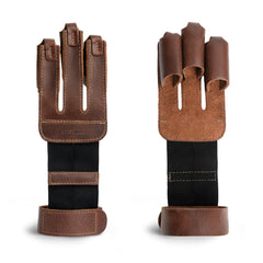 Hide & Drink archery glove hand-stitching detail shows craftsmanship and secure stitching.