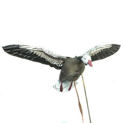 Higdon Outdoors Clone blue goose flapping motion decoy in action for realistic waterfowl lure.