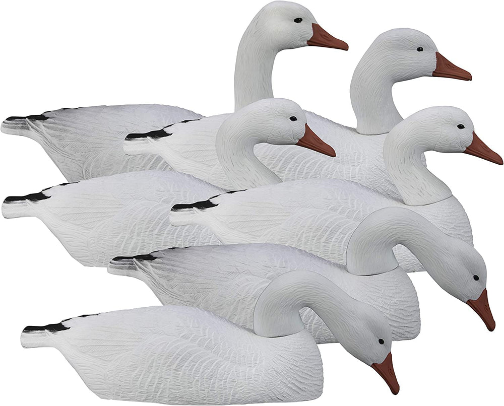 Higdon Outdoors full-size snow goose decoys 6-pack spread for realistic field setup