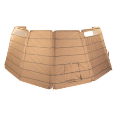 Higdon Outdoors H-Frame Panel Blind dirt front view for quick concealment and rugged fabric.