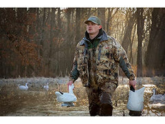Higdon Outdoors Magnum decoy in spread creates feeding frenzy impression.