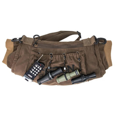 Higdon Outdoors Stuff Muff highlights zippered pockets for gear and calls on the move.