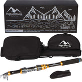 High Altitude 5.5ft telescopic fishing rod in black and gold