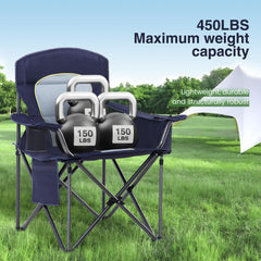HIGH POINT SPORTS chair with cooler bag keeps beverages cold outdoors.