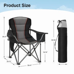HIGH POINT SPORTS folding chair folded compactly for travel in carrying bag.