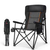 HIGH POINT SPORTS oversized folding camping chair front view with spacious seating and durable frame
