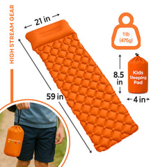 High Stream Gear built-in pillow camping pad ready for restful sleep.