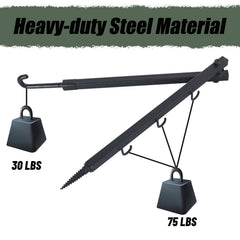 Highwild bow hanger screws into tree without tools.