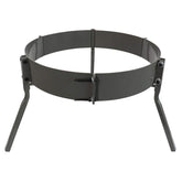 Highwild deer feeder 55-gallon barrel band for quick, drill-free mounting.