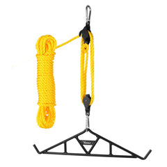 Highwild gambrel-hoist assembly demonstrates sturdy setup for heavy game handling.